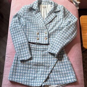 JASON WU Classic Tweed Blazer and Skort Short Set size 10